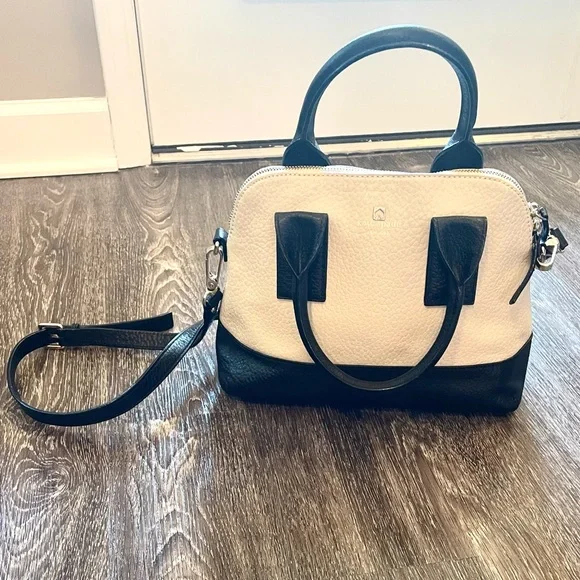 🔥🆕Kate Spade Cream & Black Satchel Handbag - Picture 2 of 10